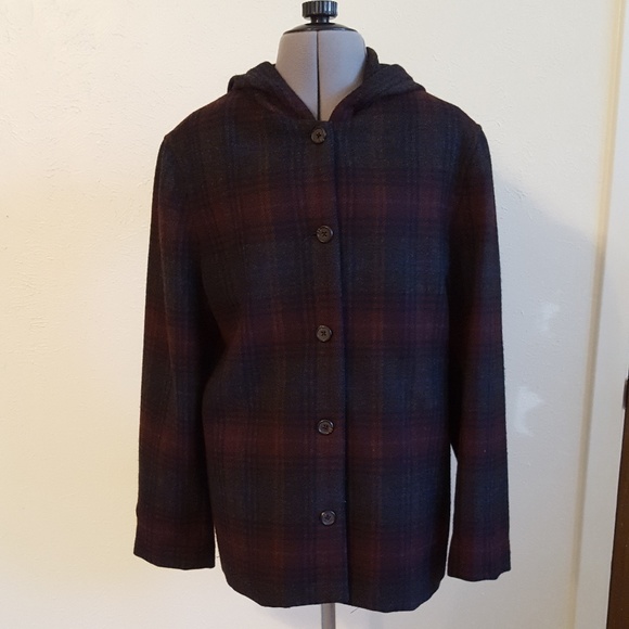 Harold's Plaid Wool Jacket with Hood - Picture 1 of 5